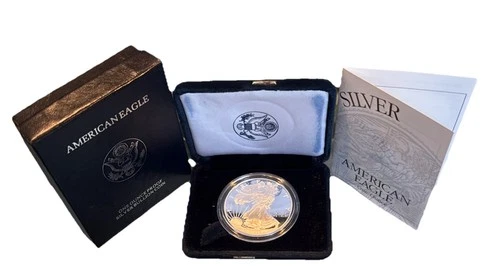 1998 P American Silver Eagle Choice Proof Bullion $1 Coin OGP COA