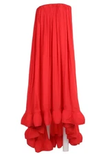 LANVIN RED SATIN MAXI DRESS FR 36 UK 8