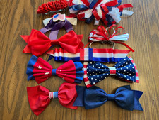10 new hair clips. 3 inch barrettes. Patriotic. Red, white and blue. 4-7 inches