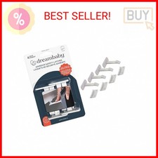 Dreambaby Adhesive Safety Latches for Drawers  Cabinets, White, 4 Count