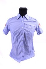 Original DRK Uniform Damen Bluse Hemd Gr. 38 Kurzarm Deutsches Rotes Kreuz Blau