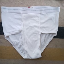 Vintage Hanes Classic Briefs Size 40 Mens White 100 Cotton Made In USA 1990s