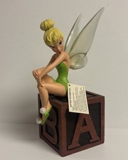 Disney Parks Figurine Peter Pan Tinker Bell on Alphabet Block Light Up Wings