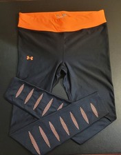 Under Armour Women's Med. Coldgear Compression Leggings. Peachy Orange. Yoga.