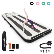 Costway 10FT Air Track Inflatable Gymnastics Tumbling Mat Pad w/ Pump &