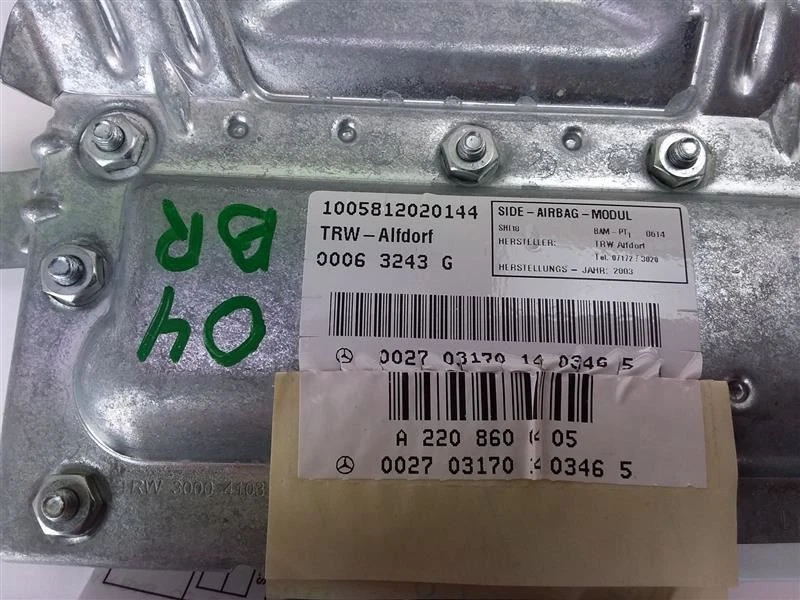 Passenger Right Rear Door Air Bag Airbag MERCEDES BENZ S430 00 01 02 03 04 05 06 Foto 3 de 3