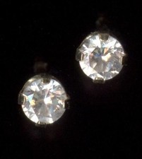 New 14K Solid Yellow Gold 3mm Round Clear Crystal CZ Solitaire Stud Earrings UC
