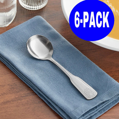 6 pieces Medium Weight Stainless Steel Bouillon Spoon Soup Spoon 6.25 inch