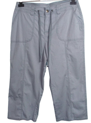 NEU DIP   GRAUE STRETCH BAUMWOLLE BERMUDA CROPPED SHORTS   GRÖSSE 10 # S95