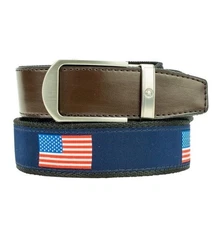 Nexbelt Classic Series Hampton USA Flag Ribbon Ratchet Golf Belt Cut To Size