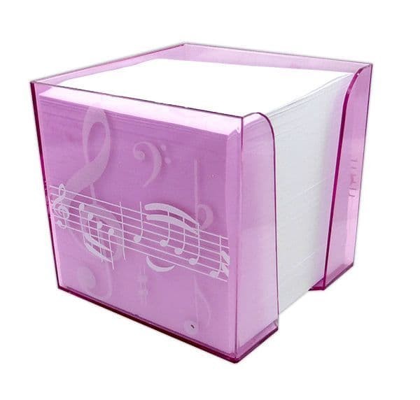 Treble Clef Memo Note Block in Pink - Music Gift - Music Themed Stationery