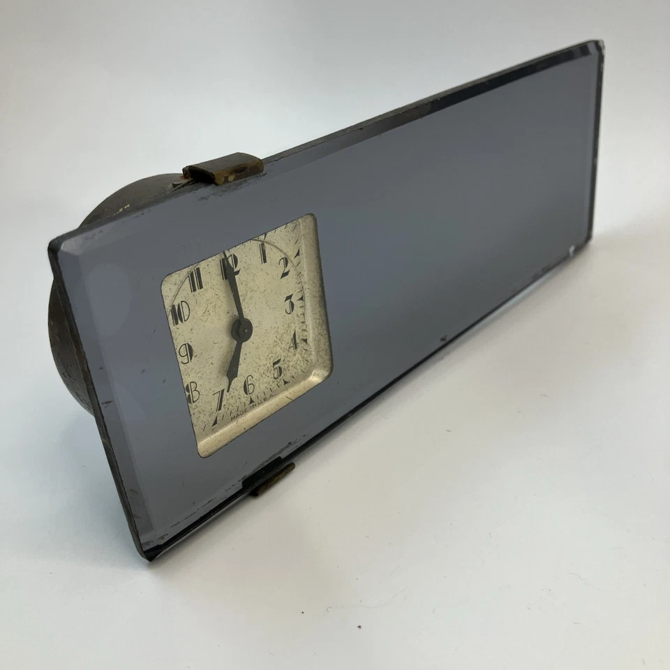 Espejo retrovisor reloj New Haven para auto antiguo Standard Co. Ford Cadillac Foto 4 de 4