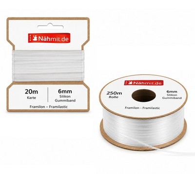 Transparent  6mm Silikon Gummiband Framilon - Framilastic für rüschen Stoff