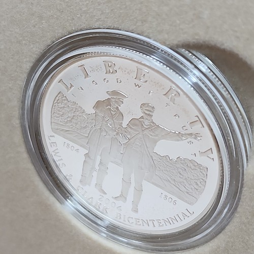 2004 Lewis & Clark Bicentennial Proof Silver Dollar Coin & Pouch Set Box & COA! - Picture 4 of 5