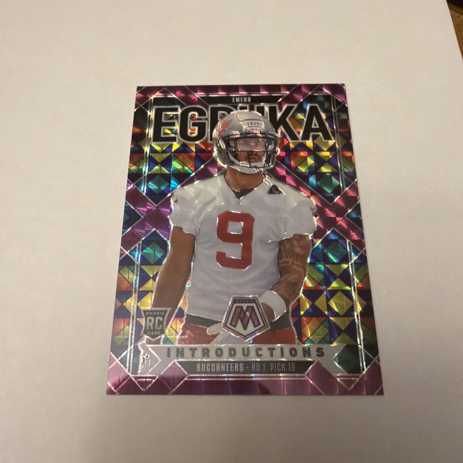 EMEKA EGBUKA 2025 MOSAIC INTRODUCTIONS ROOKIE PURPLE MOSAIC RC /49 Q4407