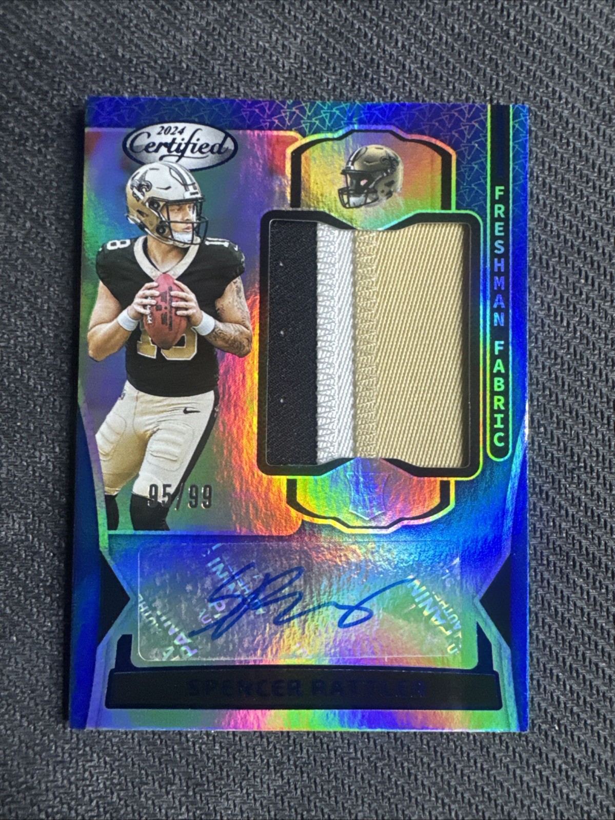 2024 Certified - Freshman Fabric Mirror Signatures Spencer Rattler Blue /99