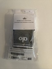 New ALO Yoga Unisex Half-Crew Throwback Socks Gray 1 pair W: 8-11.5/M: 6.5-10