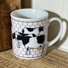 Vintage White Ceramic Mug-Cow Pattern-Chicken Wire-9 cm High-FREE UK POSTAGE 12.00 per metre