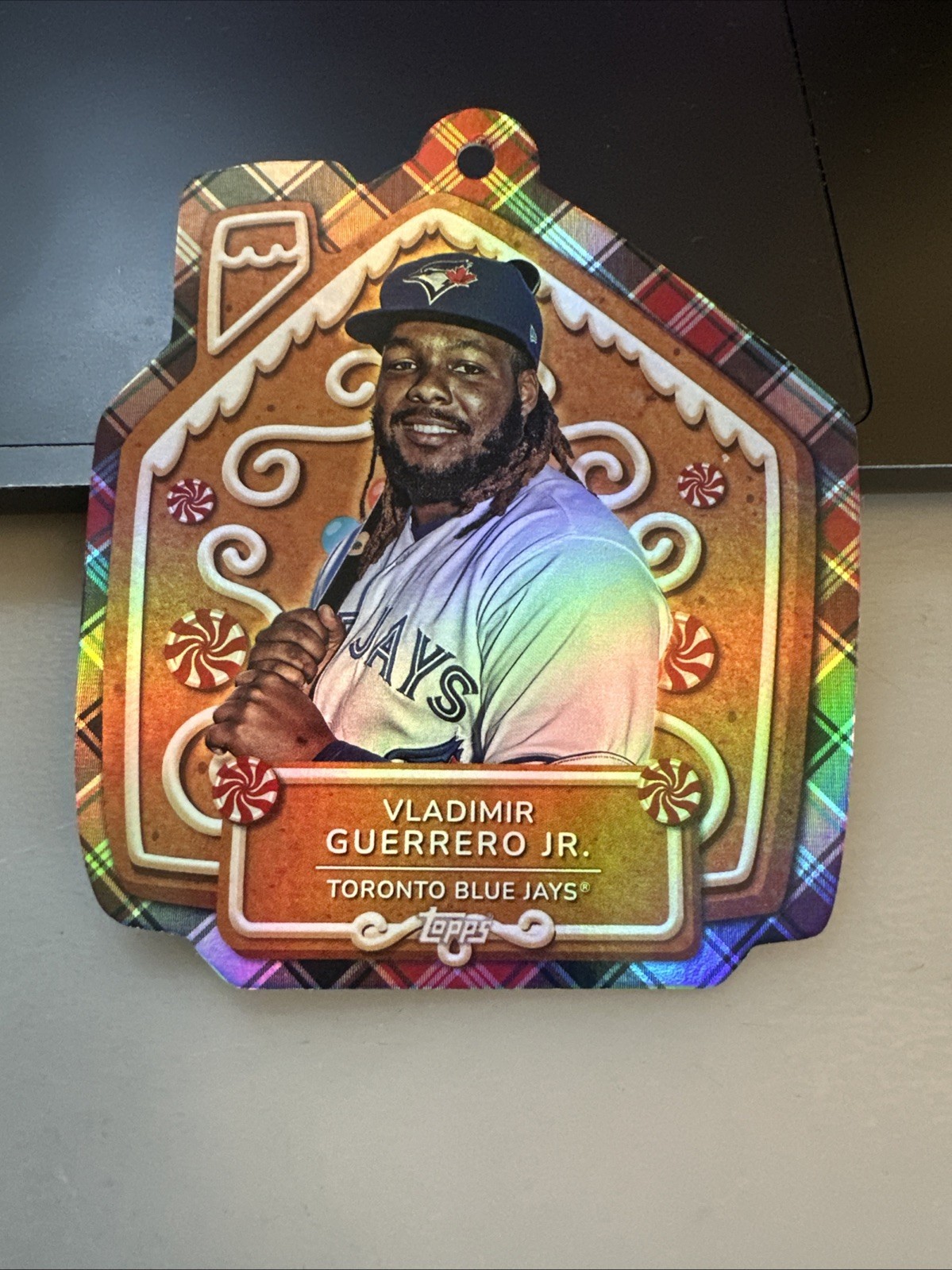 Vladimir Guerrero Jr. #MLBO-17 Baseball Cards 2024 Topps Holiday Oversized Die-Cut MLB Ornament trading card — raw and PSA graded price guide