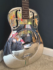 Ozark Steel Body Silver Single-Cone 6-String Acoustic Resonator Guitar