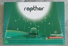 19x Pack Rapthor 123A Lithium Batteries 3V Non-rechargable 1800mAh