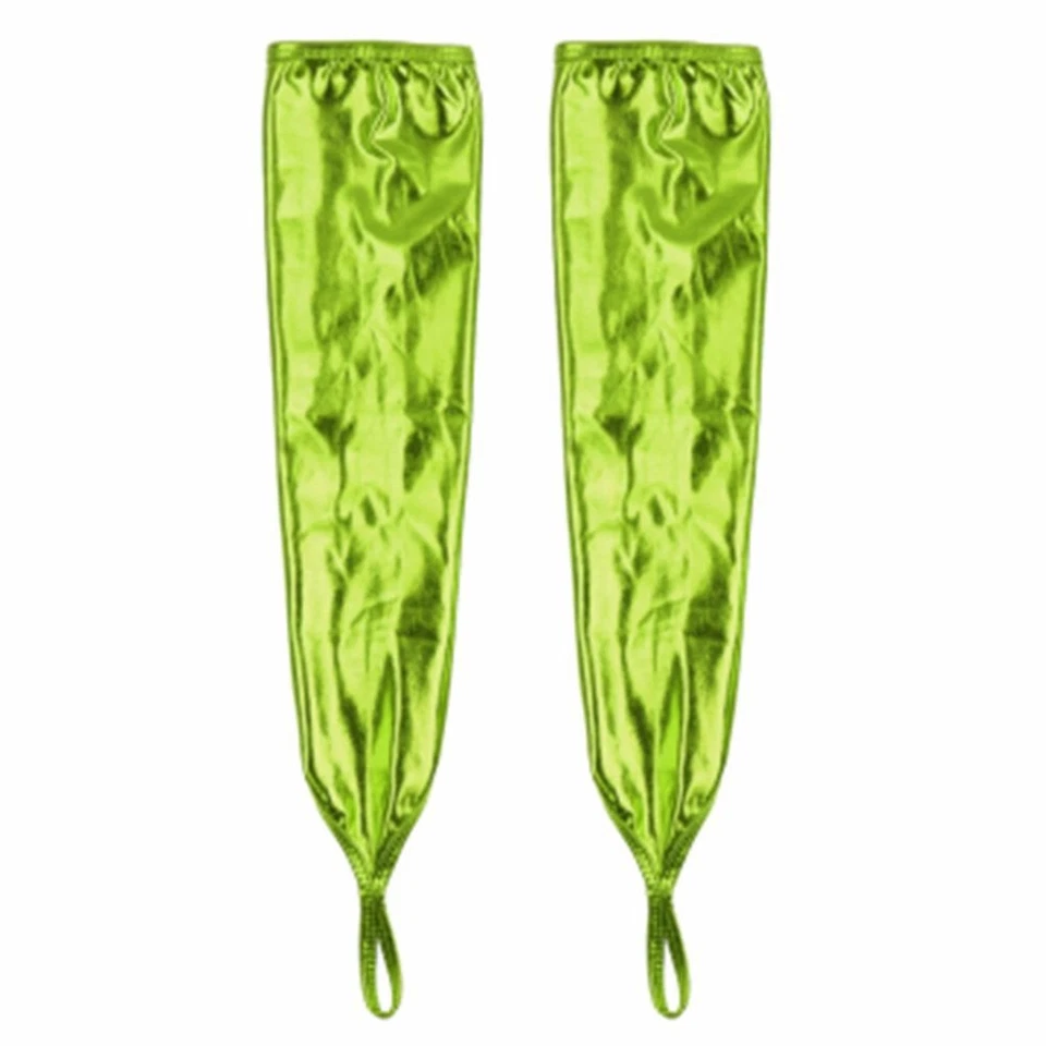 Lila Glitzer Metall fingerlose Handschuhe für Damen Cosplay und Auftritte - Bild 4 von 4