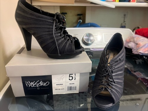Mossimo Womens Black Faux Suede Fabric With Leather Striped Accent (Never Worn) - Picture 5 of 12