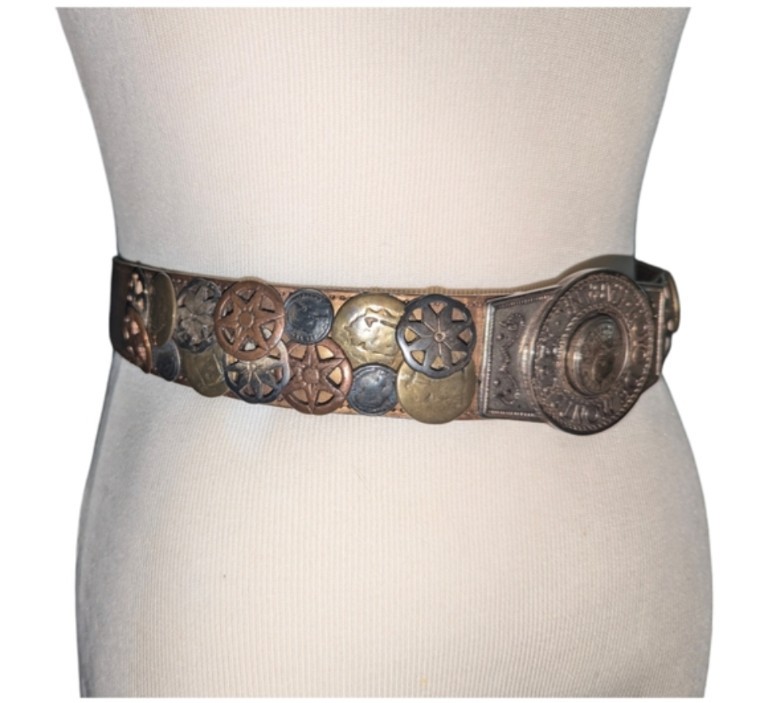 Rare Vintage Streets Ahead Santa Monica Copper Coin Adjustable Leather Belt image 3