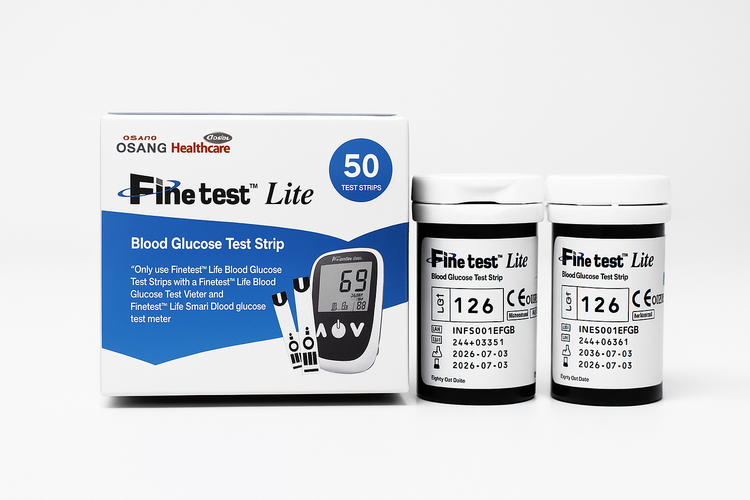 Finetest Lite Blood Glucose Diabetic Test Strips - 50 Test Strips