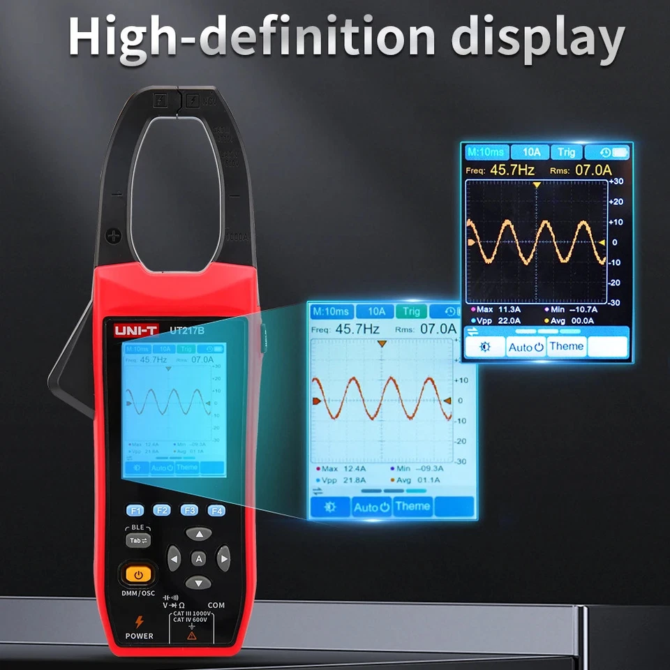 UNIT 600A AC/DC Oscilloscope Clamp Meter Bluetooth APP Recorder NCV UT217A/217B - Image 4 of 4