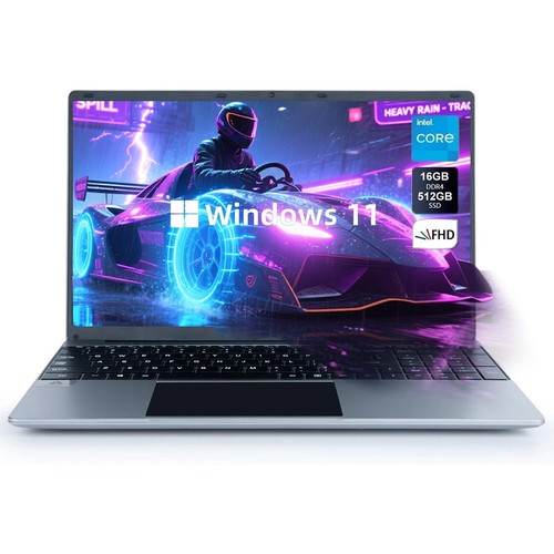 15.6 inch Laptop 16GB+512GB Windows 11 Computers Support WiFi, Bluetooth USB-C