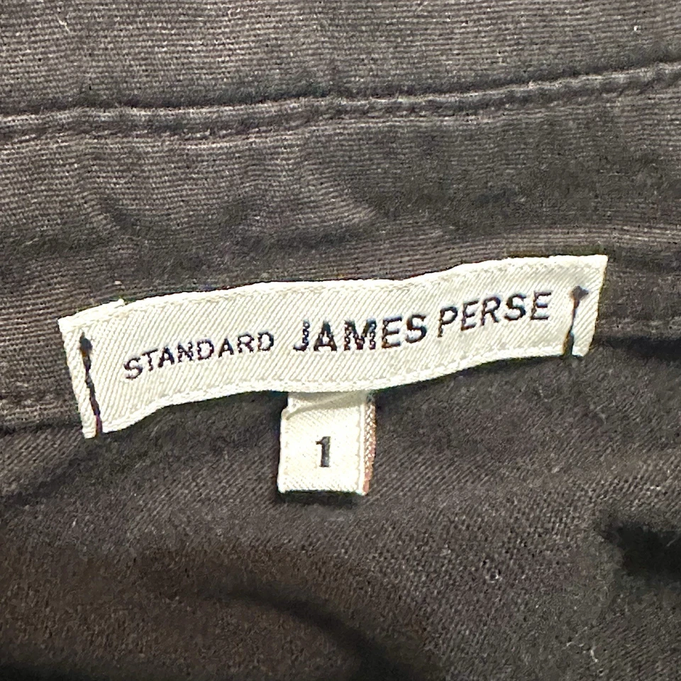 James Perse Cotton Shirt Mens Size 1 Black Long Sleeve Button Back Jersey Knit - Image 4 of 4