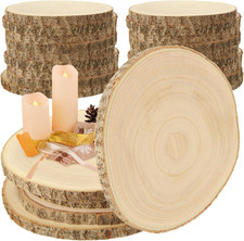 10 Pcs Large Unfinished Wood Slices for Centerpieces, 8-9 Inches Wood Rounds ...