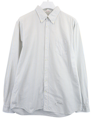 GANT The Hugger Old Loom Oxford Hemd Herren 2XL Blau Gelb Langarm Baumwolle