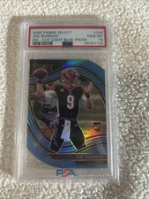 2020 Panini Select Field Level Joe Burrow Die Cut Light Blue Prizm Psa 10