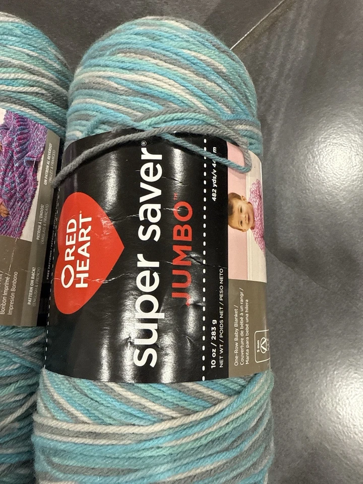 Red Heart Super Saver Jumbo Yarn Icelandic – 2 Skeins (1 Opened) - Image 2 of 4