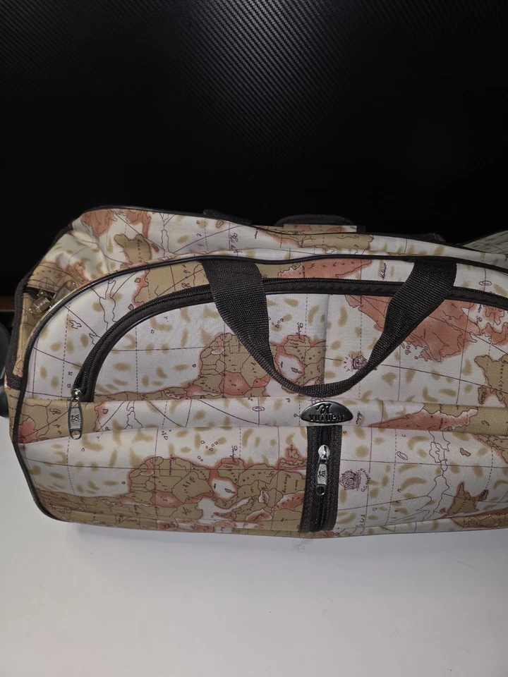 DUFFLE - Bolsa de Viaje Clásica Mapa del Mundo con Correa Extra Grande Espaciosa Duradera Foto 3 de 4