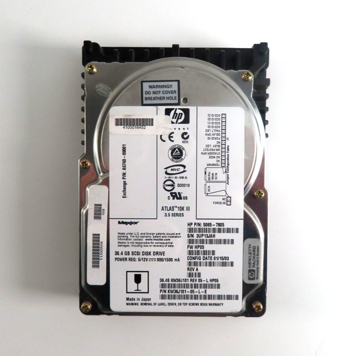 36GB SCSI (80 Pin Ultra-320) 3.5"" 10K HDD