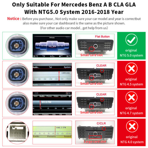 12.3'' Wireless Carplay NTG5 für Benz W176 CLA C117 X117 X156 B W246 Touchscreen - Bild 3 von 14