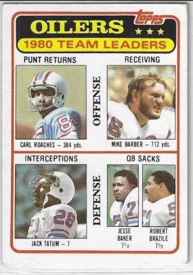 1981 Topps #207 Robert Brazile HOF Oilers Carl Roaches Barber Jack Tatum Baker