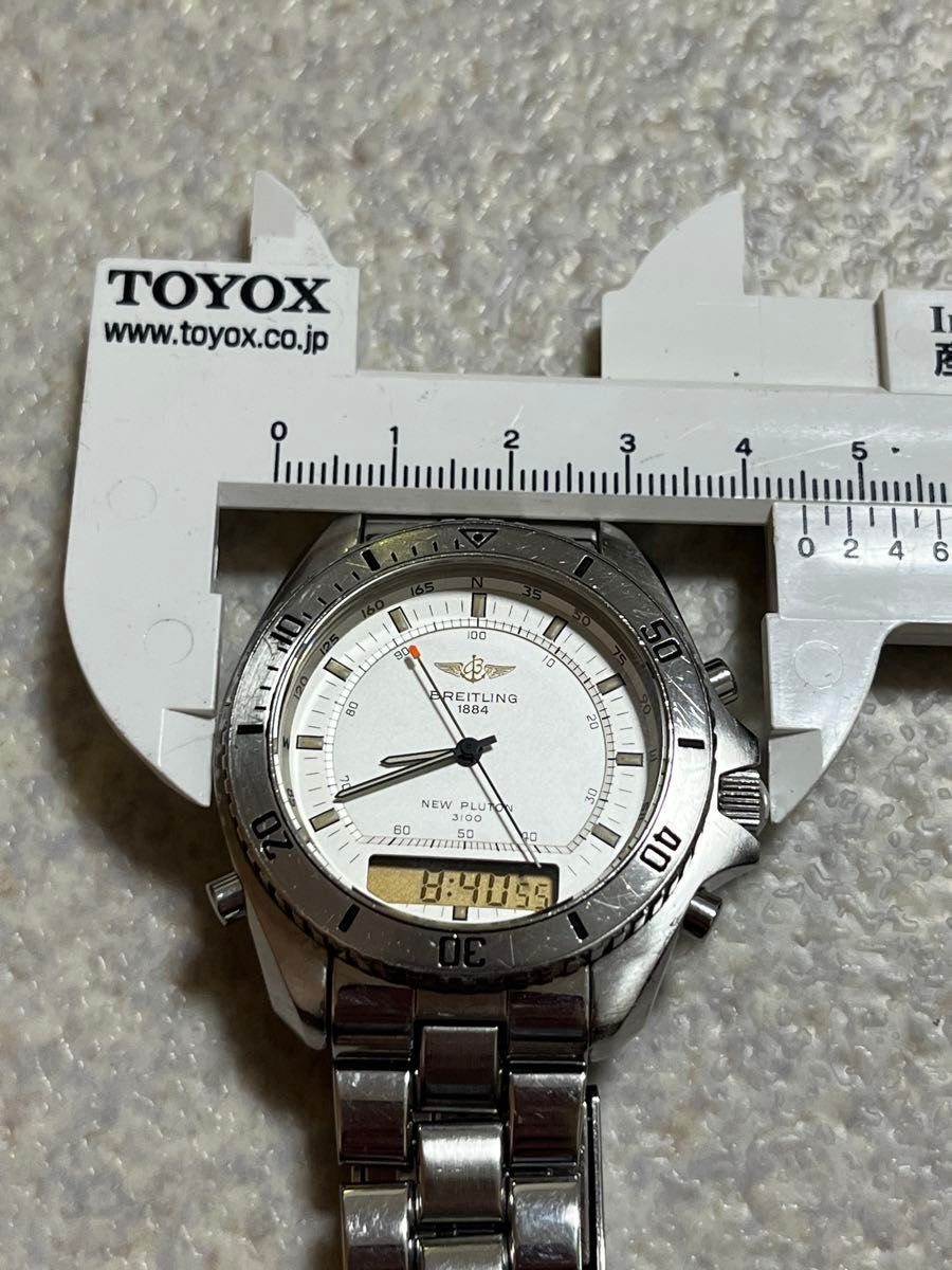 Breitling New Pluton 3100 A51037 Quartz Analog Digital Watch Rare