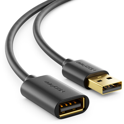 deleyCON 2m USB 2.0 Verlängerungskabel - USB A-Stecker zu USB A-Buchse