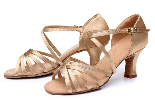 Neu Damen 5 cm Absatz Lateintanschuhe, Salsa, Latein Tanzschuhe, Ballroom DE* - Bild 4 von 28
