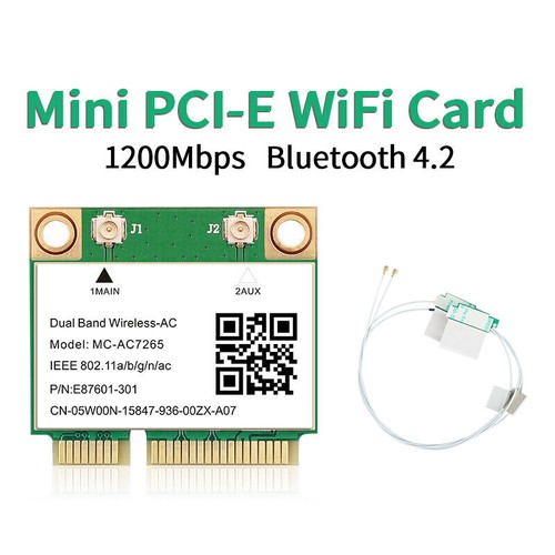 Half Mini Pci E Wifi Card 2 4g 5g Wifi Bluetooth Wifi Antenna For Windows 7 8 10 Ebay