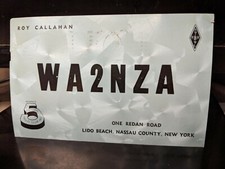 amateur ham radio QSL postcard WA2NZA Roy Callahan 1964 Lido Beach New York