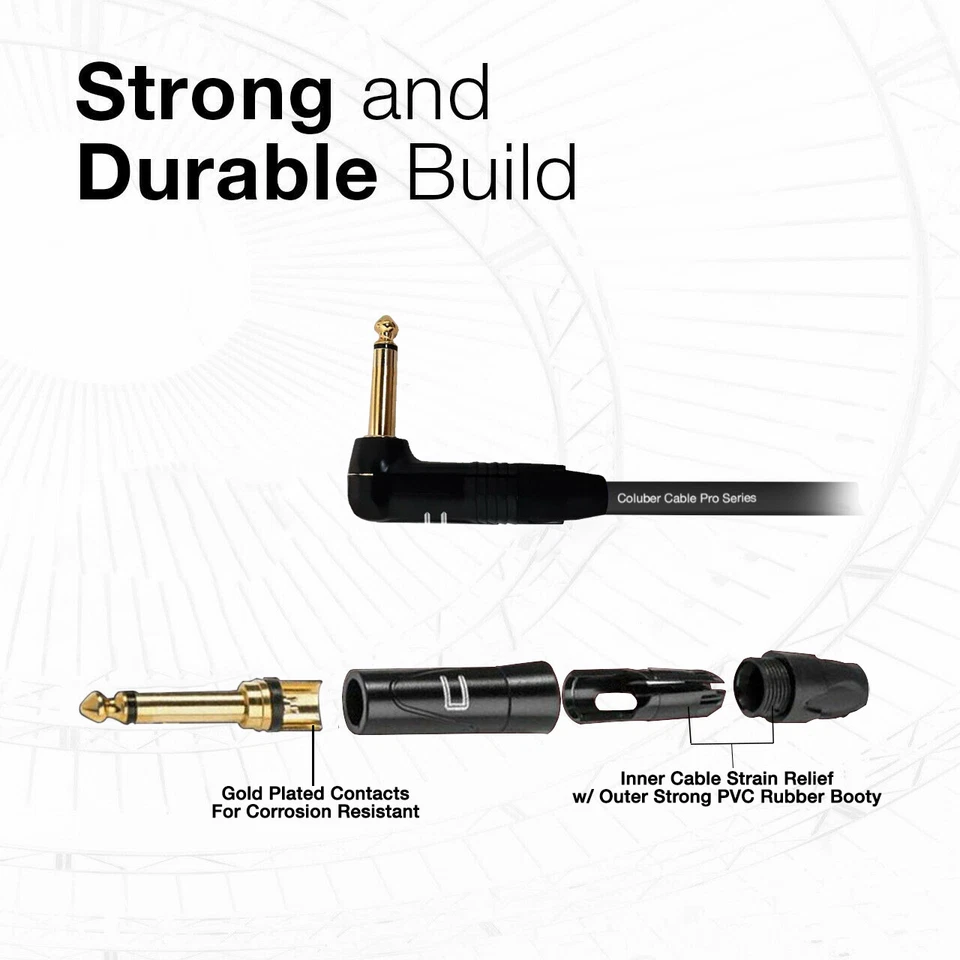 Cabo mono desequilibrado 1/4" TS macho para ângulo reto - comprimento personalizado, cabo colorido - Imagem 4 de 4