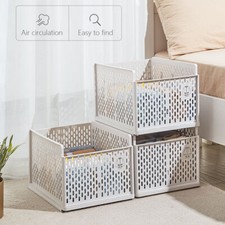 Large Stackable Wardrobe Organiser Shelf Rack Closet Storage Basket Bin Drawer
