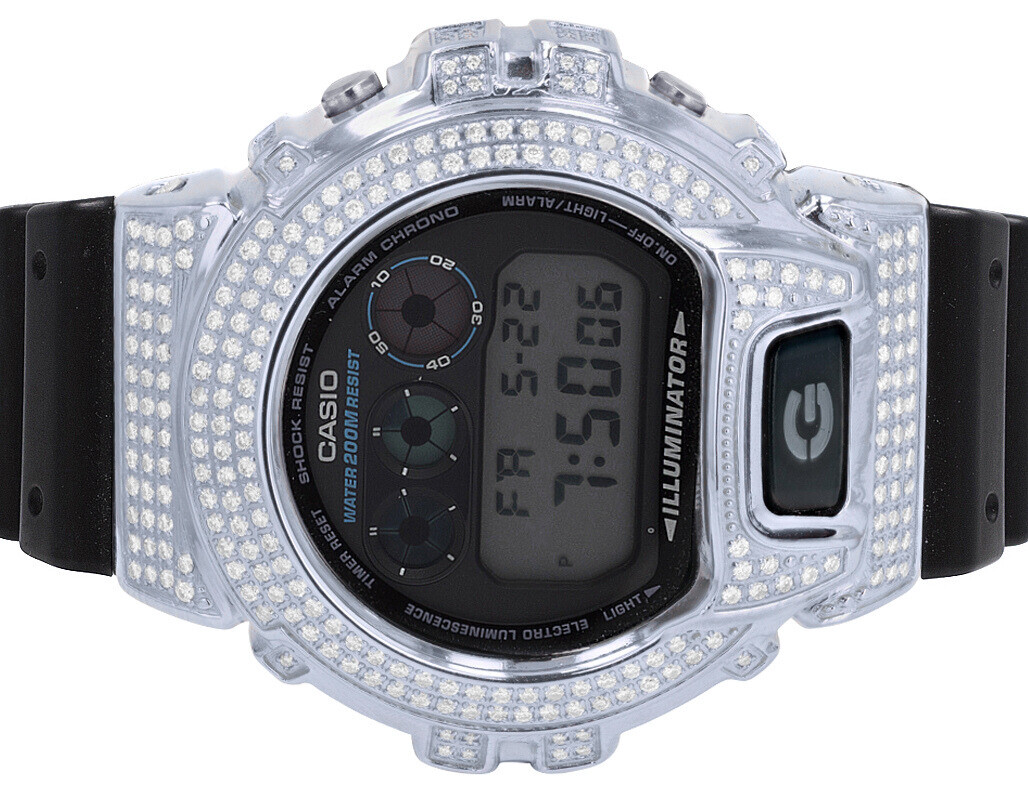 Casio G Shock 6900 Stainless Steel Real Diamond Watch CT