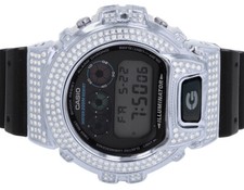 Casio Mens G Shock 6900 Stainless Steel Genuine White Diamond