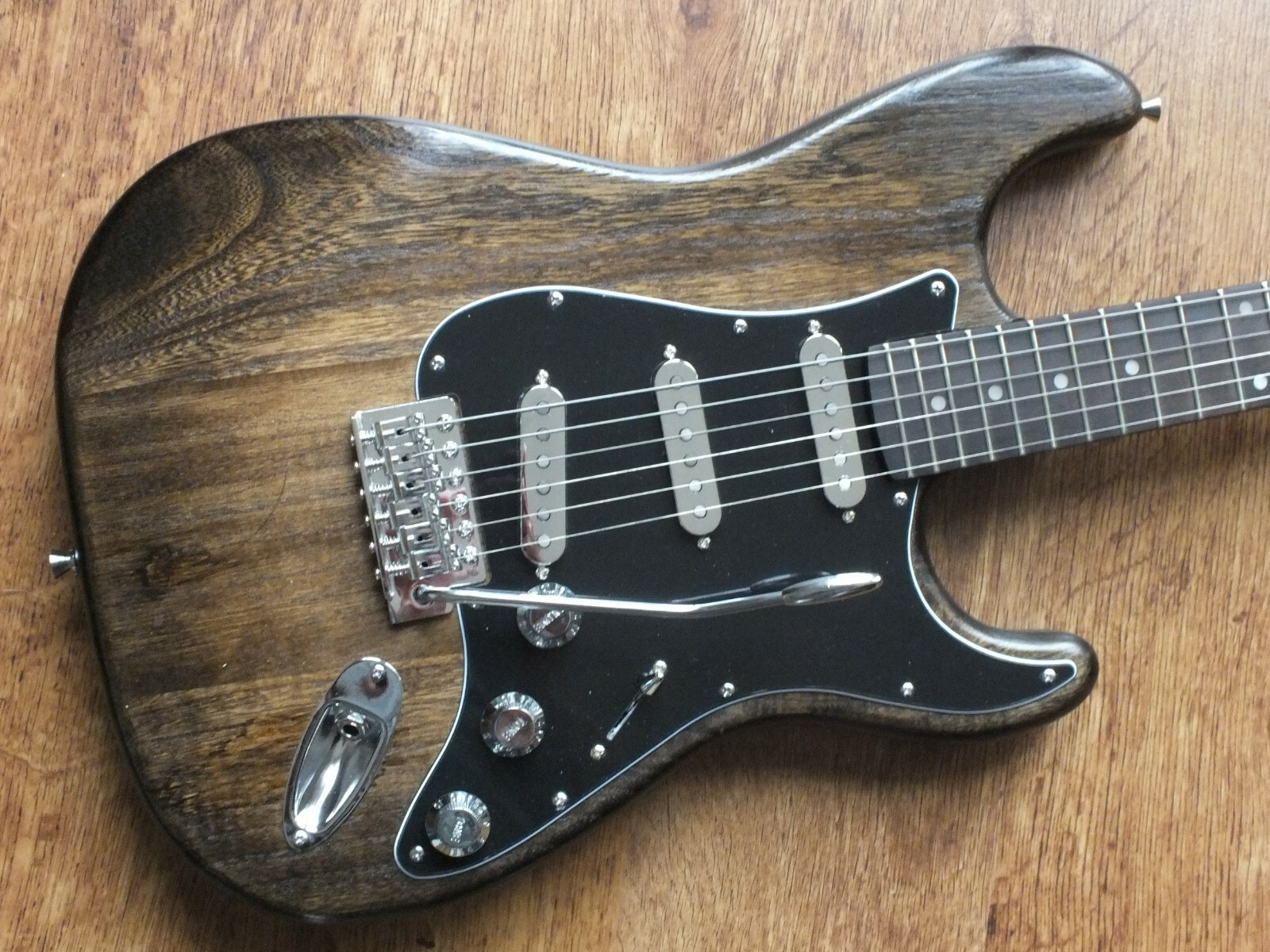 black wood stain guitar